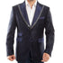 Navy Blue and Gold Trim Tuxedo Dinner Jacket - Navy Blue Blazer