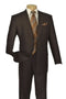 Mens Poplin Suit - Summer Light Weight Fabric Brown Poplin Suit - Men's Modern Fit Two Button Style