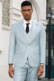 Men's Stacy Adam's Vested Summer Peak Lapel Suit in Sky Blue