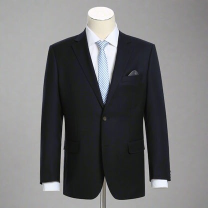 Renoir Suits - Renoir Fashion - Renoir Clothing Super 140s Wool Single Breasted CLASSIC FIT Blazer in Navy (Short, Regular, and Long Available) by Renoir