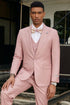 Mens Stacy Adams Suit -Stacy Adams Men's Modern Vested Suit - One Button, Rose Pink Pinstripe