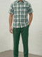 Dreams Lime Green/Off White Plaid 2 Piece Resort Set Reza 285-14
