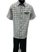 Dreams Men's Black/Off White Plaid 2 Piece Short Sleeve Walking Suit Chico 283-00