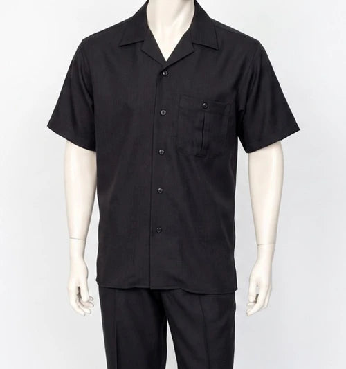 Dreams Mens Black Short Sleeve Walking Suit Daytona 256-00