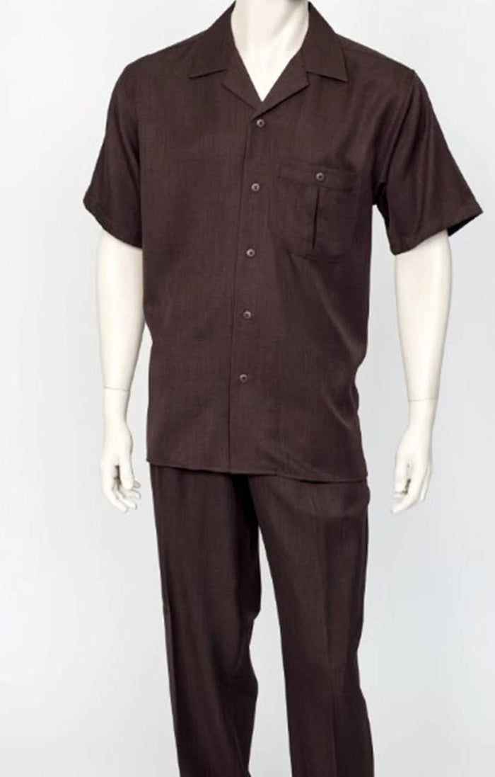 Dreams Mens Brown Short Sleeve Walking Suit Daytona 256-02