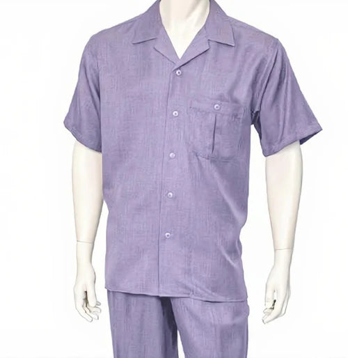 Dreams Mens Lavender Short Sleeve Walking Suit Daytona 256-29