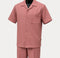 Dreams Mens Rose Pink Textured Pattern Short Sleeved Coord Set Fino 277-09