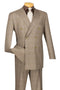 Vinci Men's 2-Piece Double Breasted Glen Plaid Suit