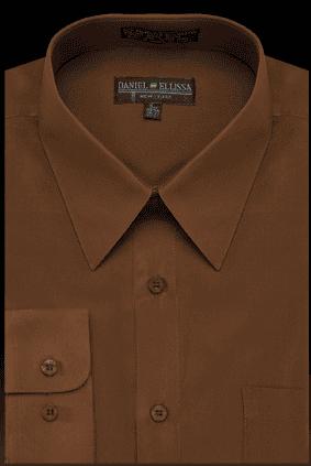 Brown Men's Regular Fit Dress Shirt - Basic Style