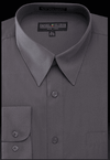 "Men's Charcoal Grey Dress Shirt - Regular Fit Basic Style"