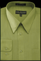 "Men's Dress Shirt - Regular Fit Basic in Dark Lime Green"