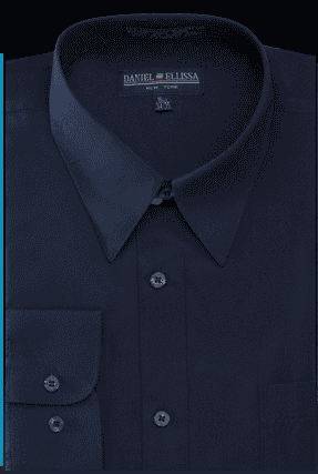 Navy Blue Men's Regular Fit Dress Shirt - Basic Style