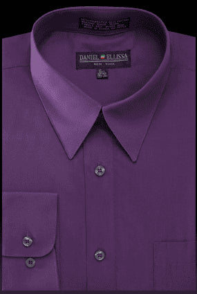 Purple Men's Regular Fit Dress Shirt - Basic Style