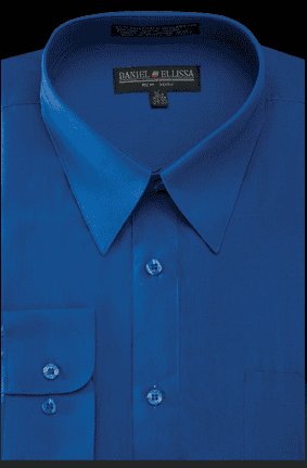 "Men's Regular Fit Dress Shirt - Basic Royal Blue Style"
