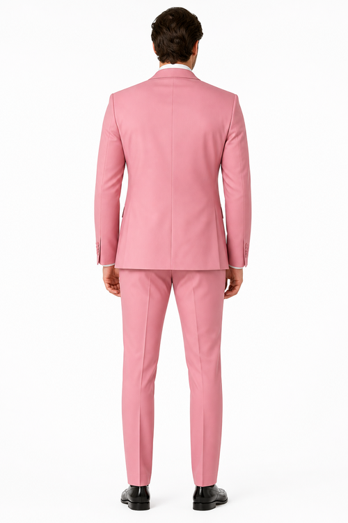 pink dress suit Dusty Rose Pink Tuxedo for Men â€“ One Button Satin Lapel Wedding Prom Suit  with Bow Tie