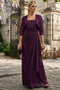 Eva USA 3094 Long Mother Of The Bride Lace Chiffon Jacket Dress