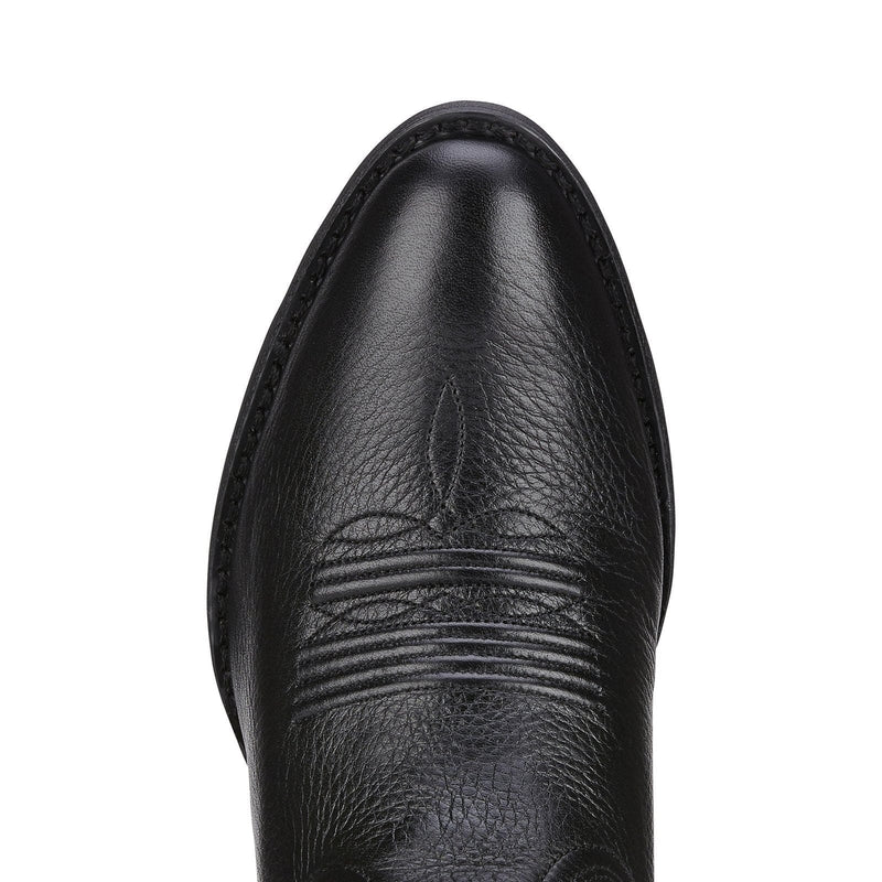 R Toe Cowboy Boots - Round  Toe Cowboy Boots Los Altos Men's Eel Black R-Toe Cowboy Boots  13" Hand-stiched Leather Upper 1.5" Western Heel Leather Sole Leather Lining