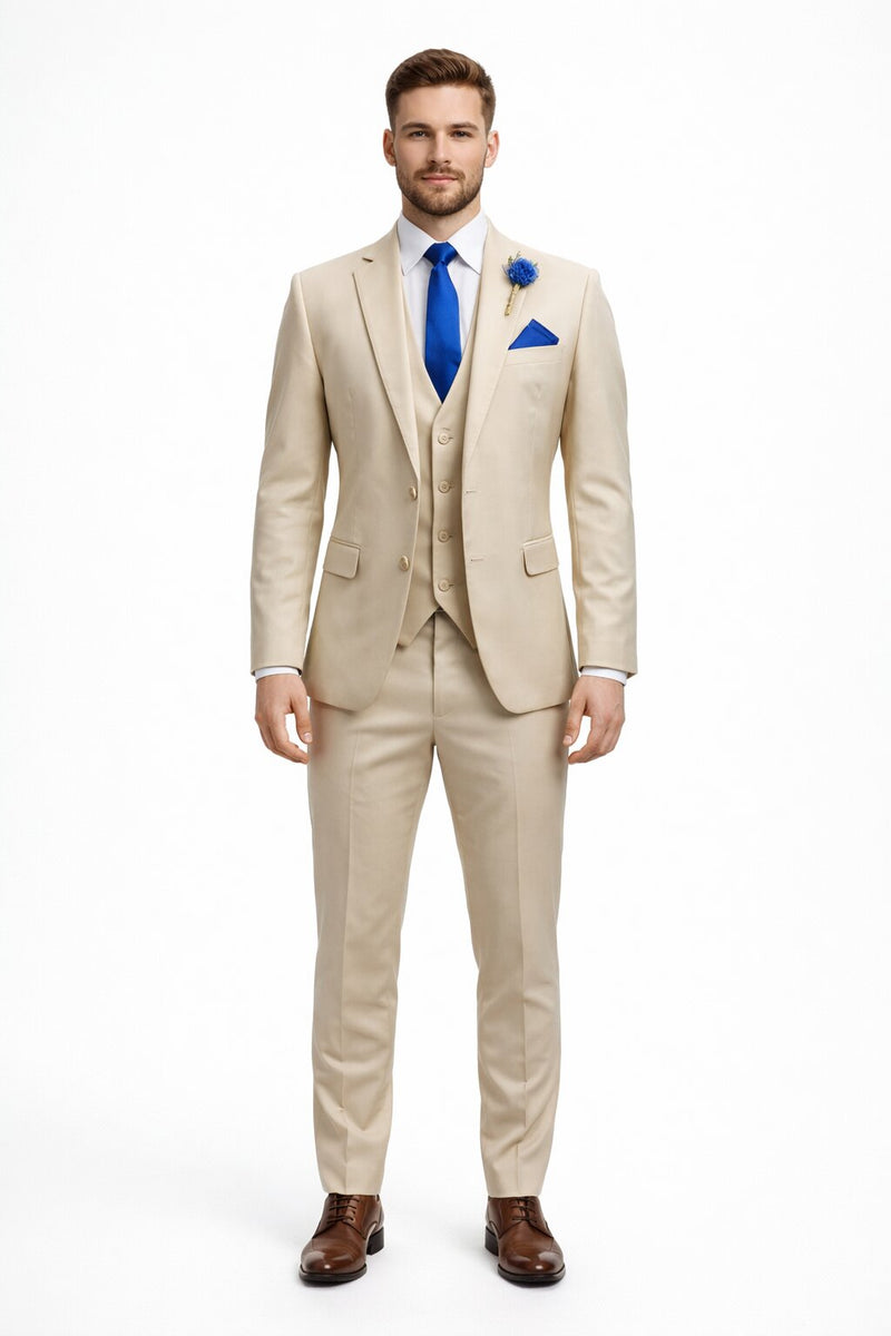 Effetti Suit Designer - 2 button Notch Lapel slim fit EF2N+V-8129 SAND