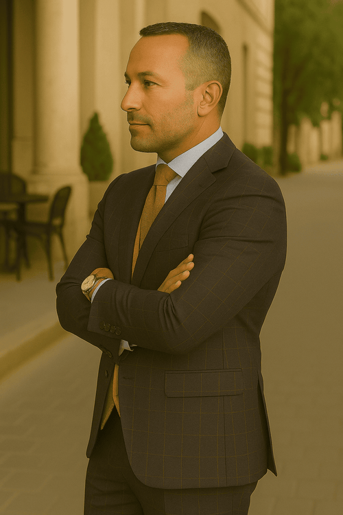 Wool Suit - Italian Made Business Suit by Statement Men's 3 Piece 100% Wool Modern Fit Suit - Bold Scoop Vest