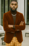 EJ Samuel | Modern Fit Velvet Blazer | Rust | 2-Button | Mens