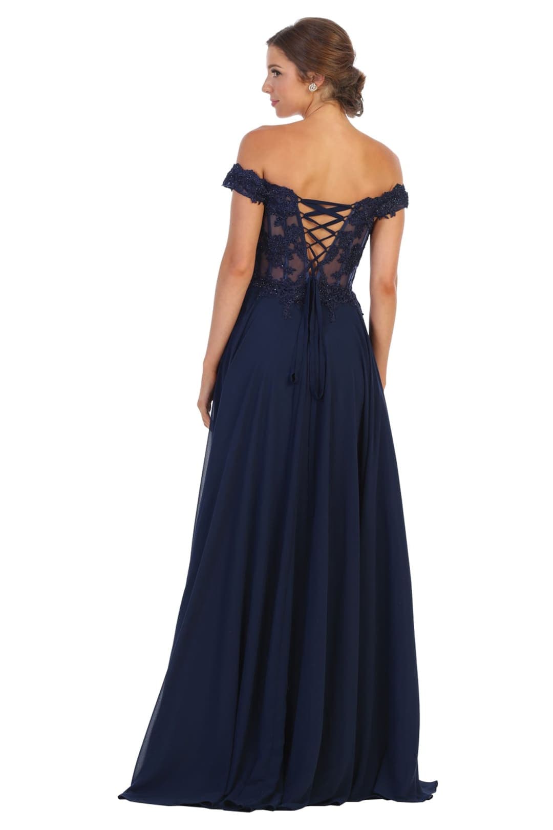 May Queen MQ1714 Bridesmaid Dresses in Chiffon Off Shoulder Plus Size