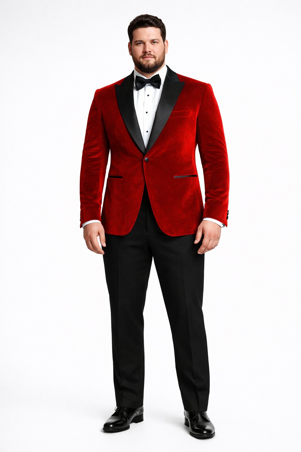 Mens Designer Velvet Tuxedo Jacket in Red