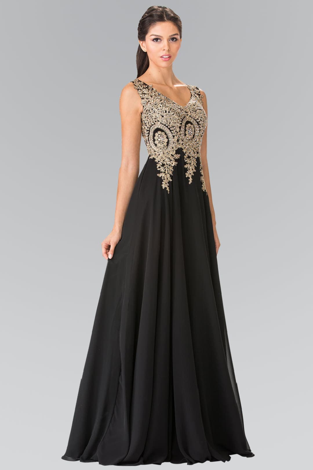 Embroidered Chiffon Dress by Elizabeth K GL2311