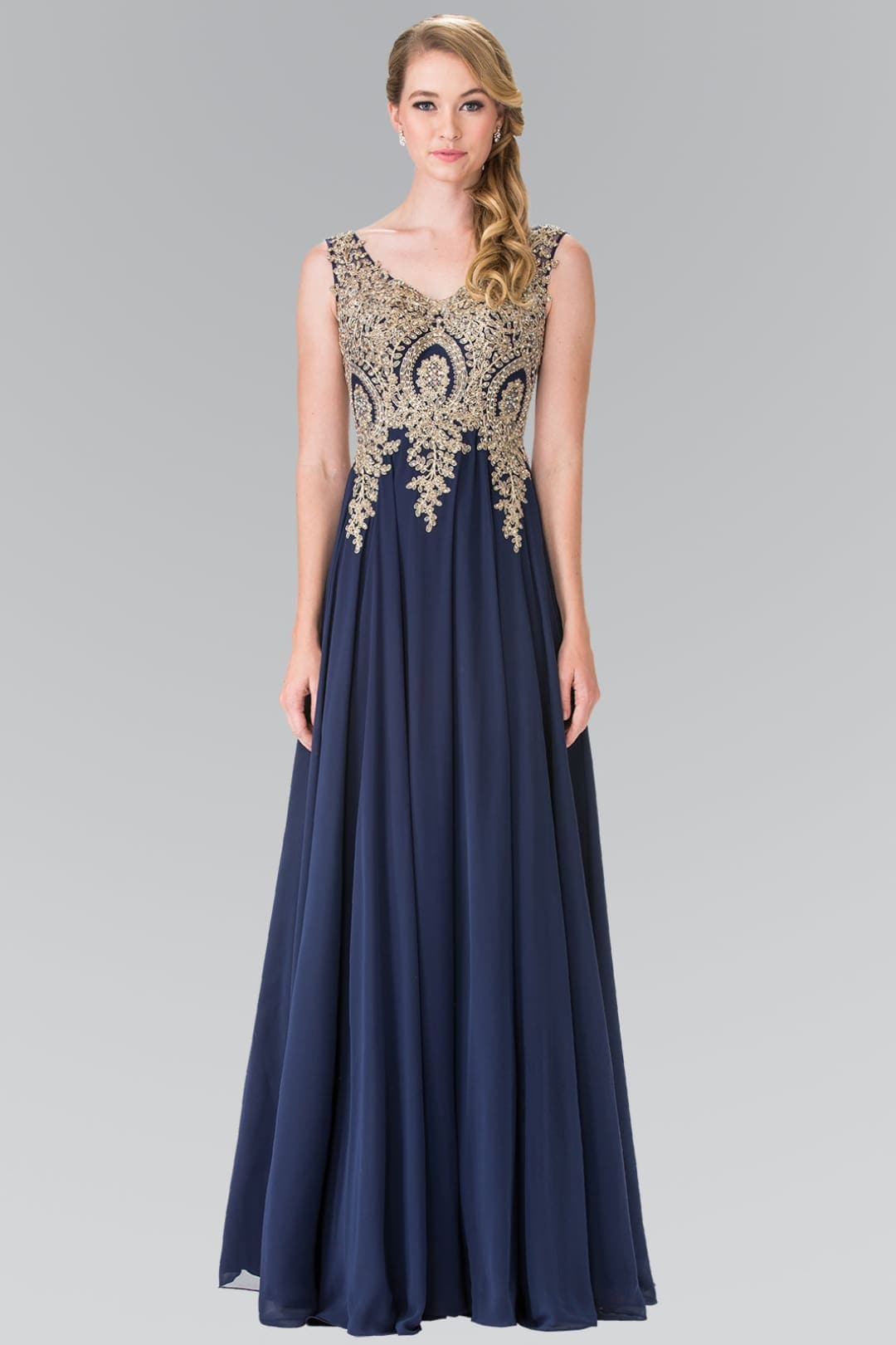 Embroidered Chiffon Dress by Elizabeth K GL2311