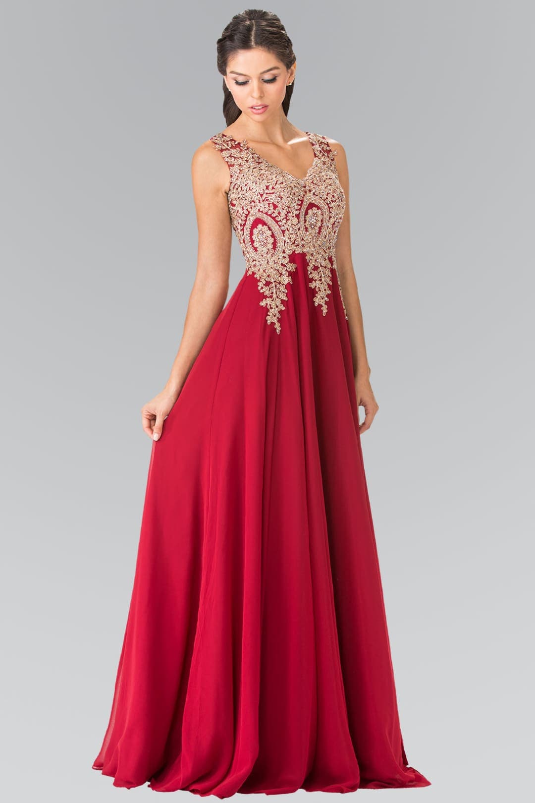 Embroidered Chiffon Dress by Elizabeth K GL2311