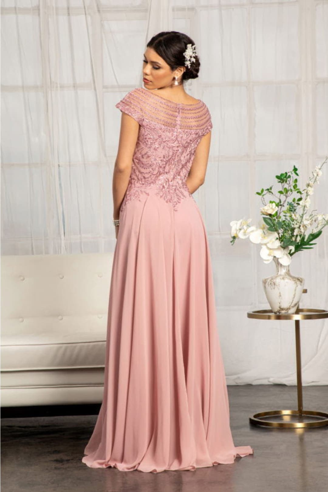 Embellished Chiffon Gown by Elizabeth KGL3065