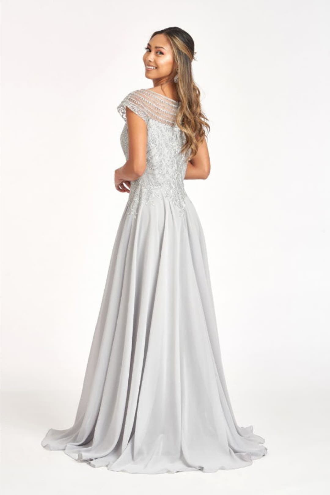 Embellished Chiffon Gown by Elizabeth KGL3065