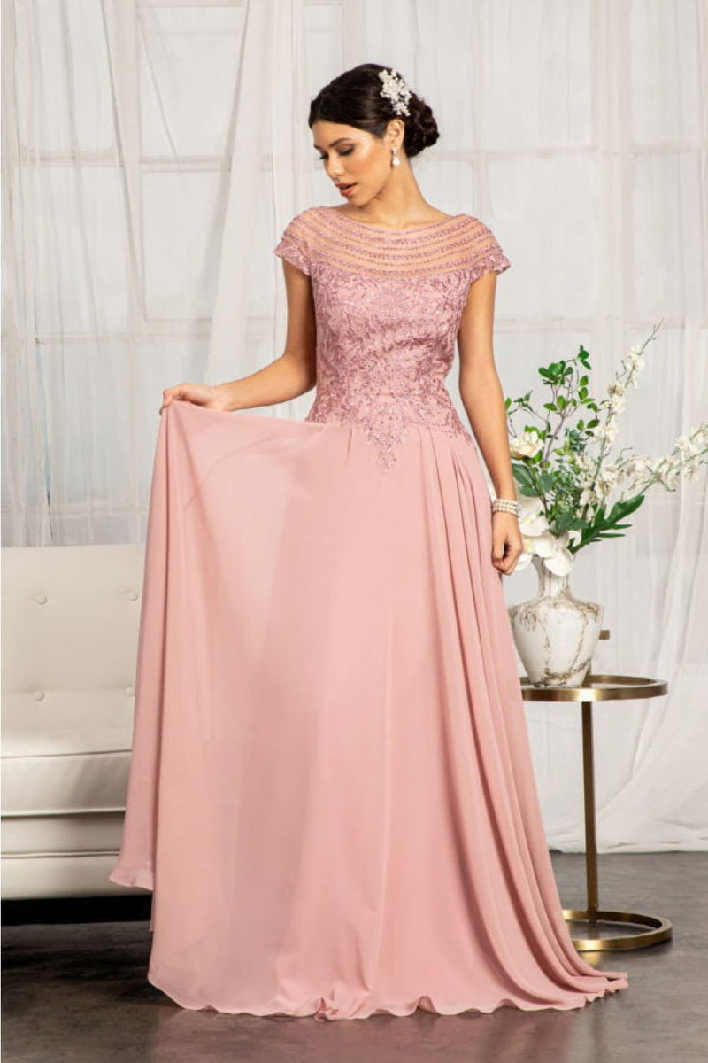 Embellished Chiffon Gown by Elizabeth KGL3065