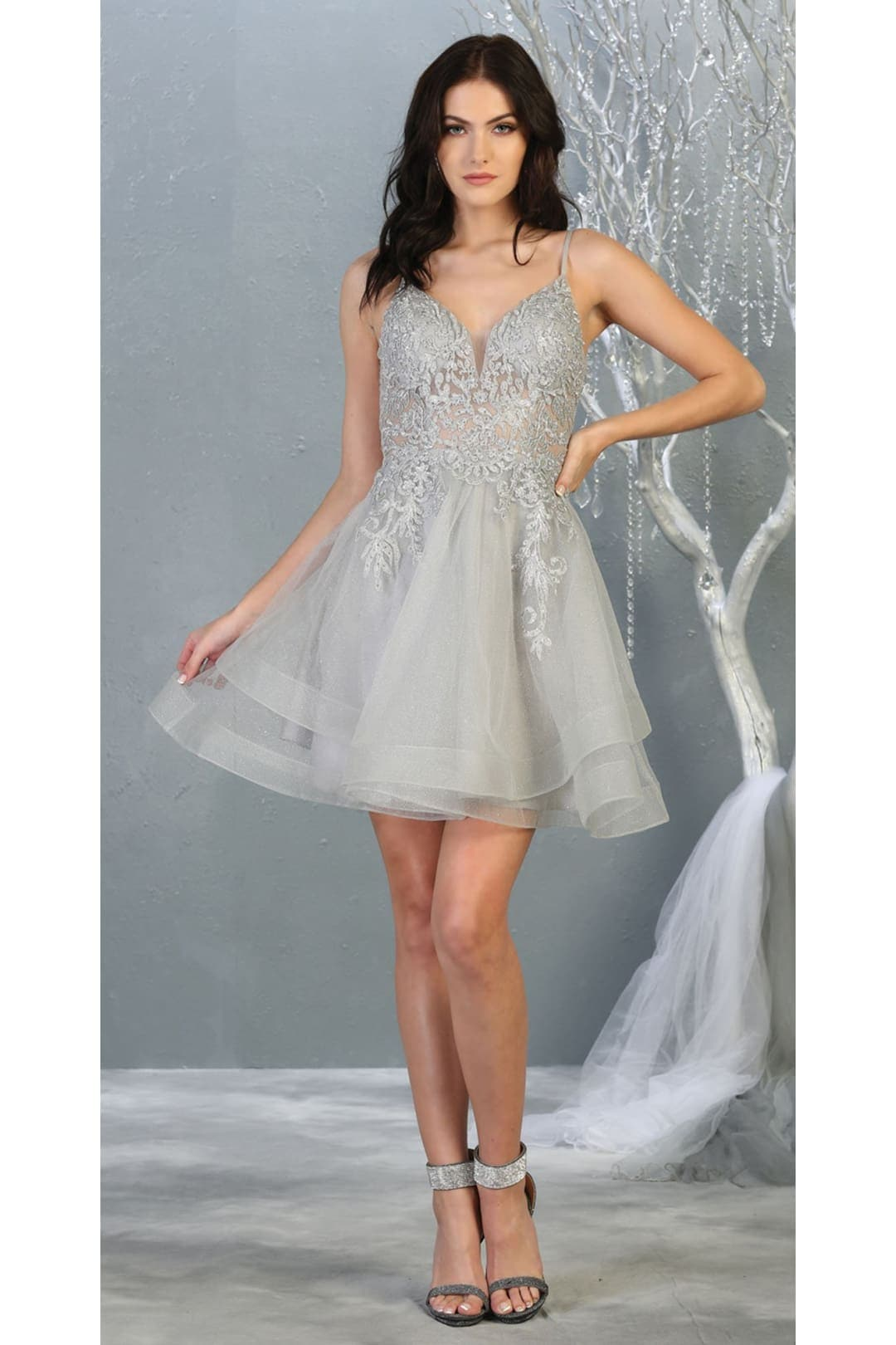 Dama Dresses for Quinceanera in Silver Style MQ1816 Quince Outfit