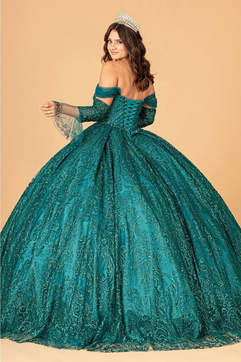Embellished Off Shoulder Gown by Elizabeth KGL3073