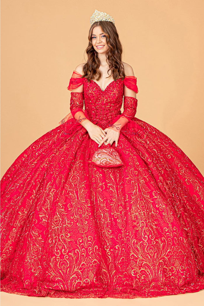 Red and Gold Quinceañera Ball Gown by Elizabeth KGL3073