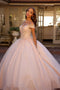 Juliet 1430 Cold Shoulder Embroidered Tulle Quinceanera Dress with Corset Back
