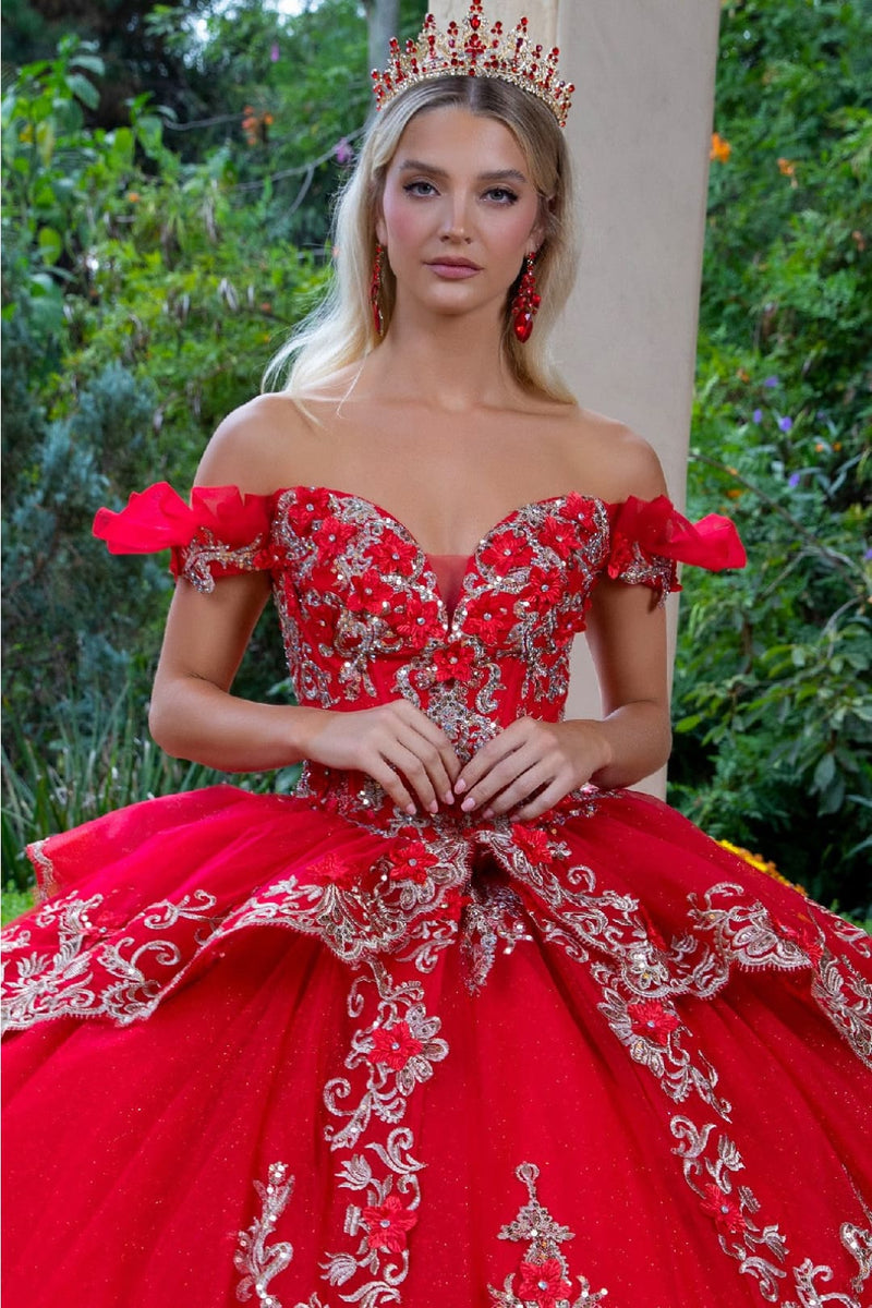 Embroidered Off Shoulder Ball Gown by GLS Gloria GL3528