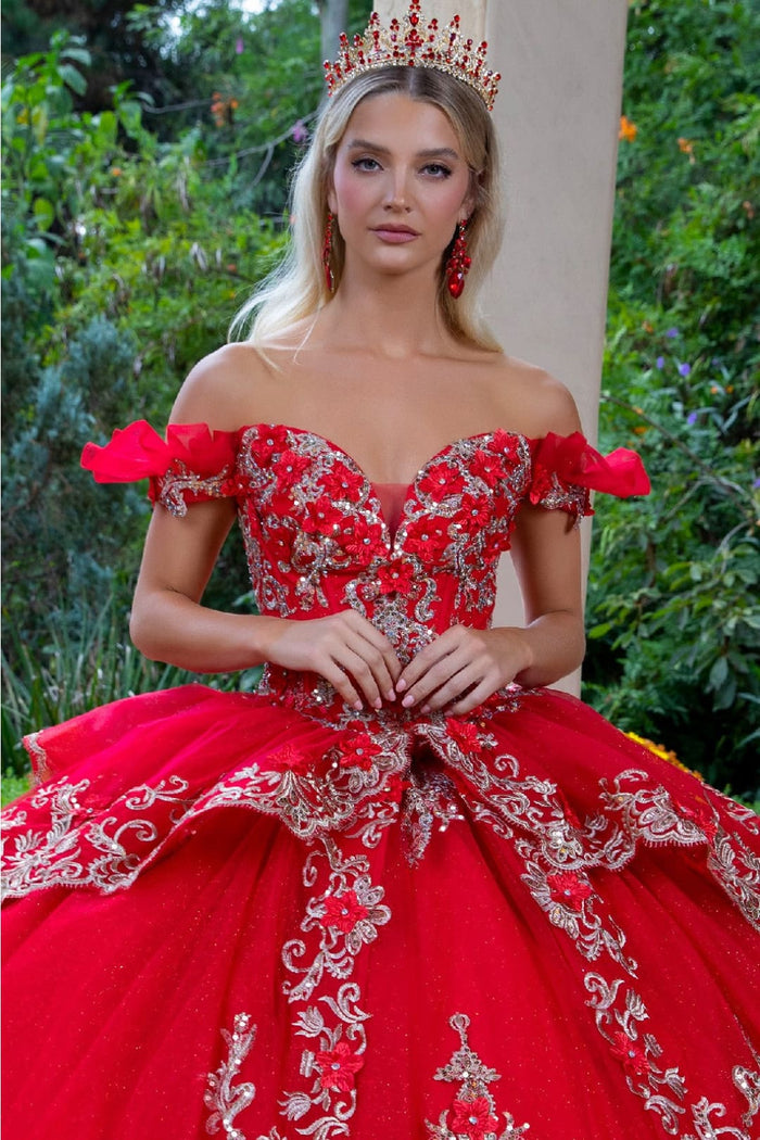 Embroidered Off Shoulder Ball Gown by GLS Gloria GL3528