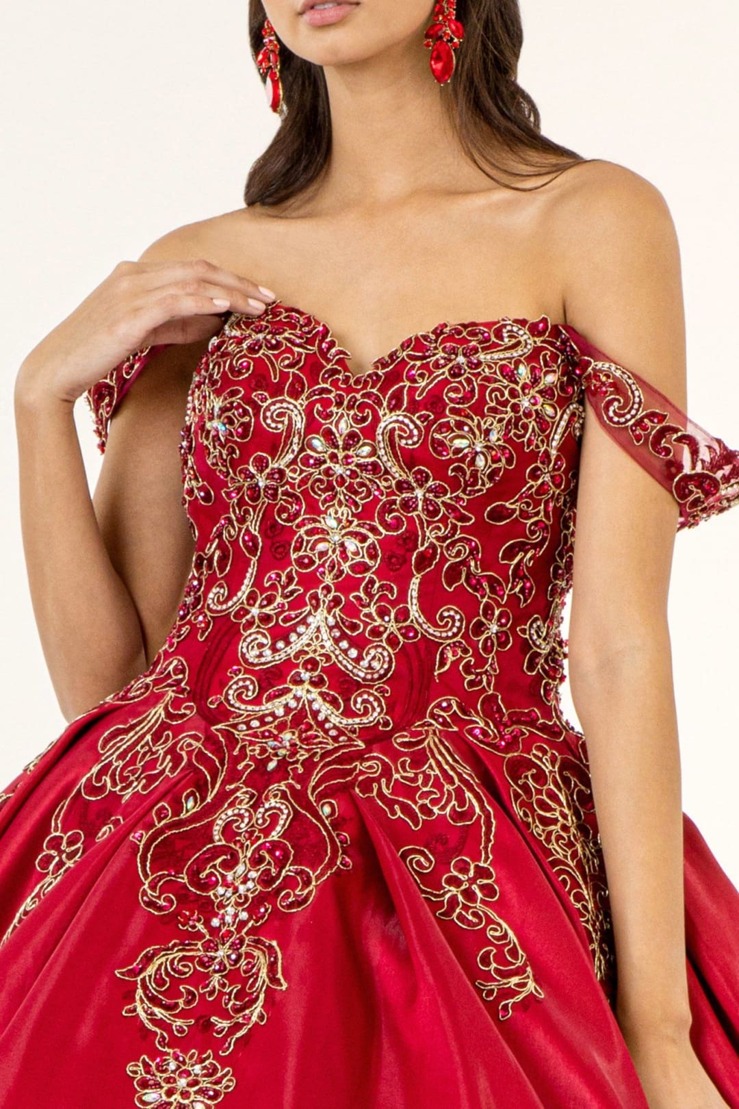 Embroidered Satin Ball Gown by Elizabeth KGL1930