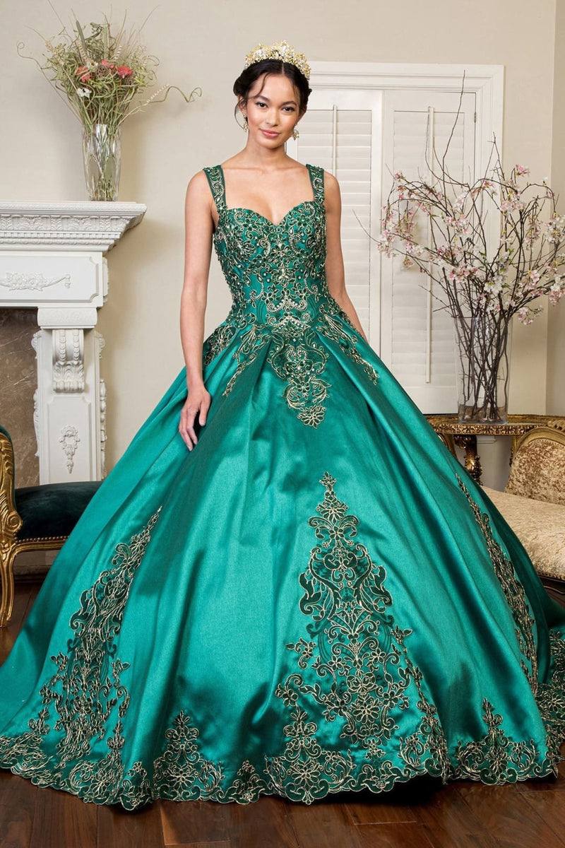 Embroidered Satin Ball Gown by Elizabeth KGL1930