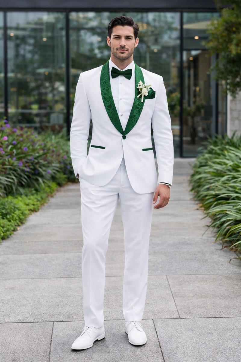 grey suit with emerald green dress Tuxedo - Hunter Green Tuxedo + Vested Coastal Poplin Lucia Dress silhouette_sheila Elastane/Merino Wool Shoe Size (UK):12