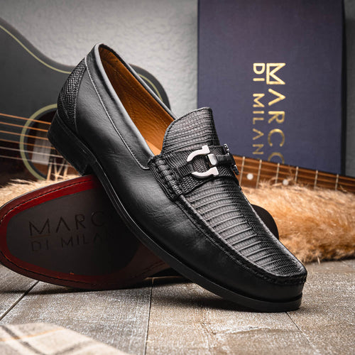 Marco_Di_Milano Enzo Black Leather Oxfords