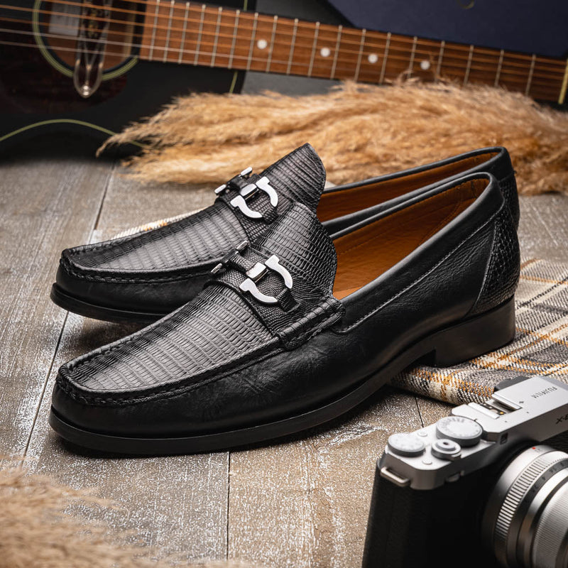 Marco_Di_Milano Enzo Black Leather Oxfords