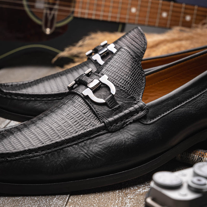 Marco_Di_Milano Enzo Black Leather Oxfords