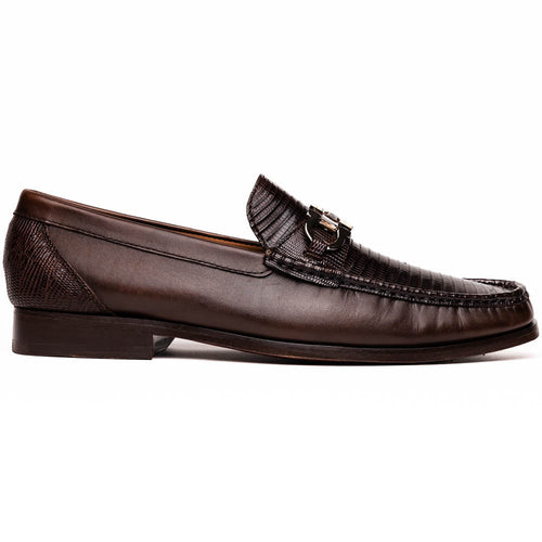 Marco Di Milano Enzo Lizard Bit Loafers Brown