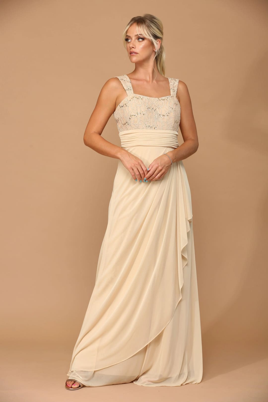 Eva USA 3094 Long Mother Of The Bride Lace Chiffon Jacket Dress