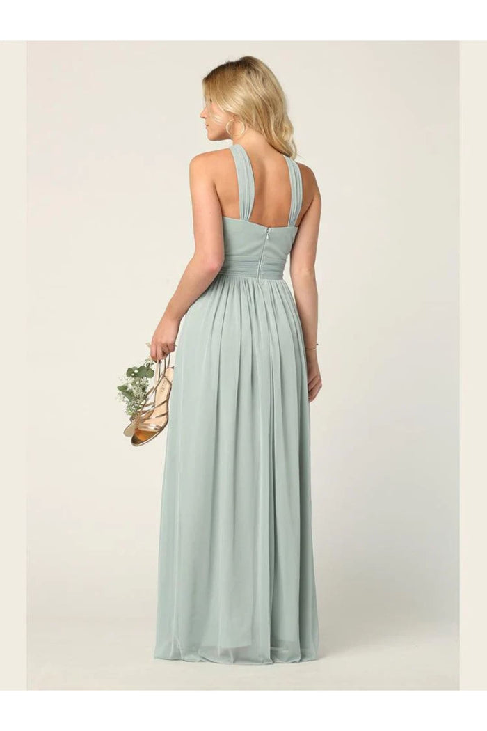 Eva USA 3206 Halter Long Bridesmaids Dress