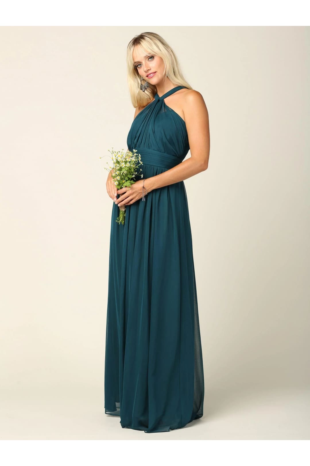 Eva USA 3206 Halter Long Bridesmaids Dress