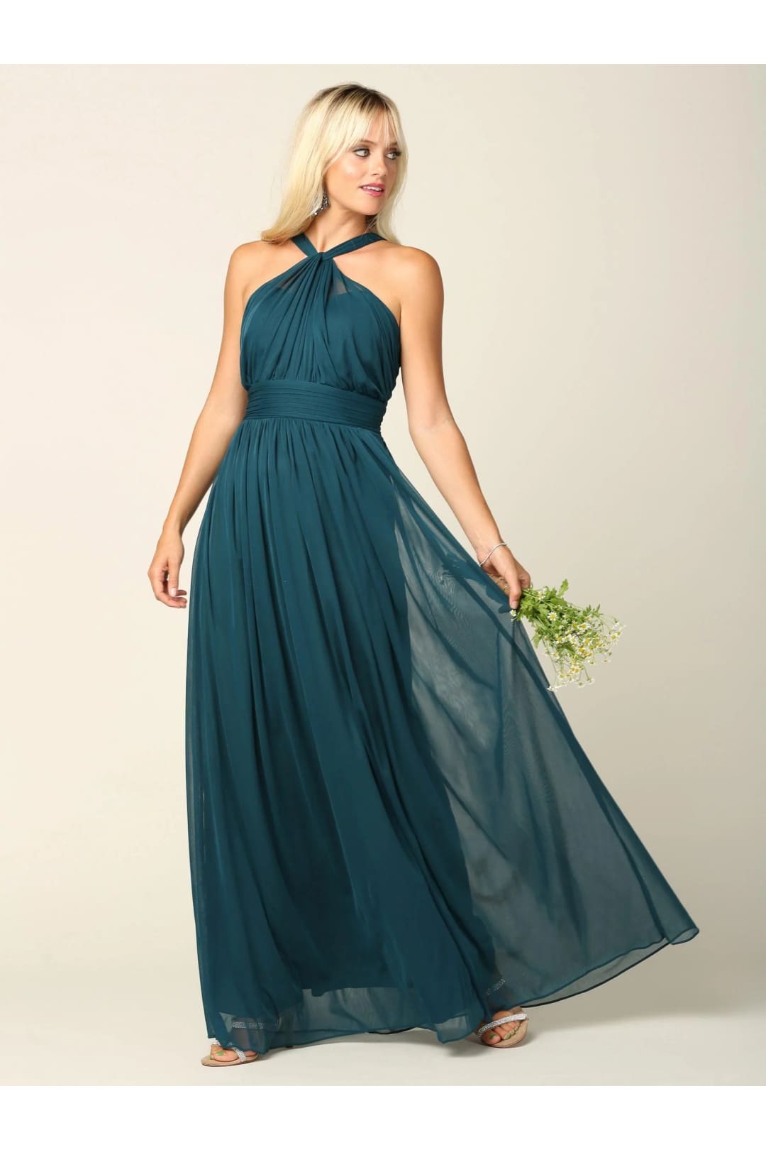 Eva USA 3206 Halter Long Bridesmaids Dress