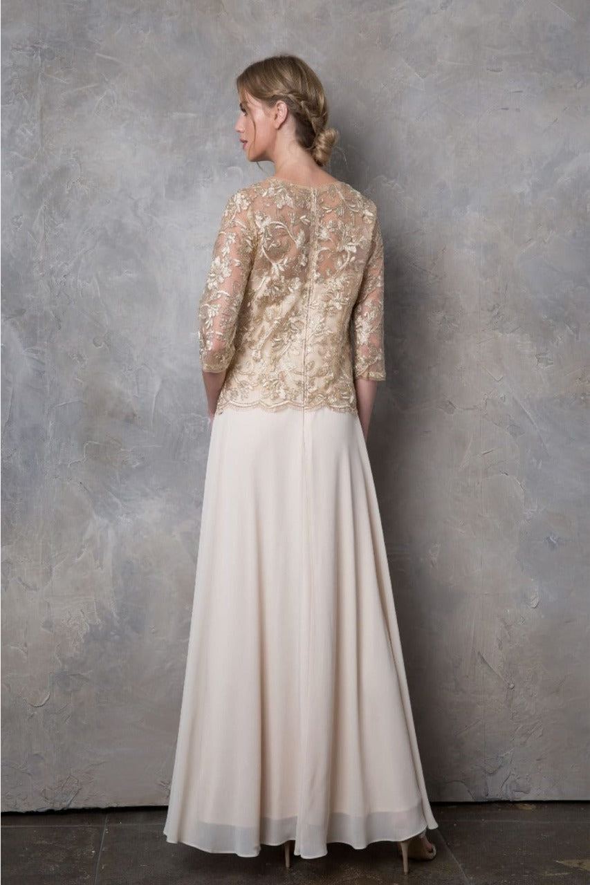 Eva USA 3377 One Piece Georgette Mother of the Bride Evening Dress